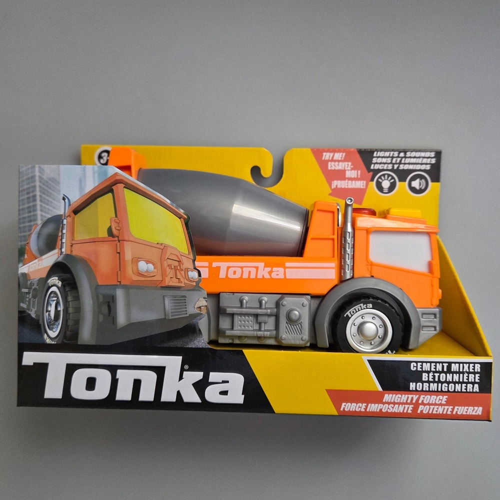 Tonka Mighty Force Cement Mixer Toy Truck Lights and Sounds Orange 06624YL NEW